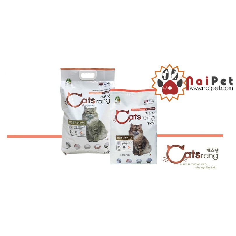 Thức ăn Hạt Cho Mèo Mọi Lứa Tuổi Catsrang Hàn Quốc 5kg