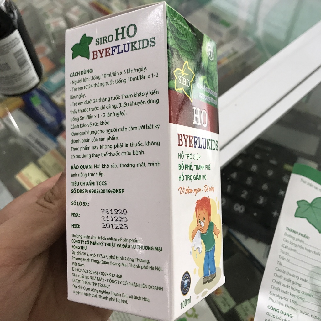 ✅ Siro ho cho trẻ Byeflukids 100ml siro cảm cúm cho bé người lớn giúp bổ phế giảm ho khan viêm họng rát họng