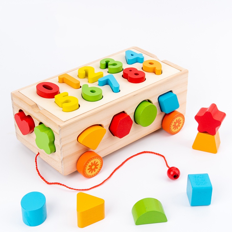Đồ chơi Xe Kéo Thả Hình Khối phân loại khối, màu sắc cho bé