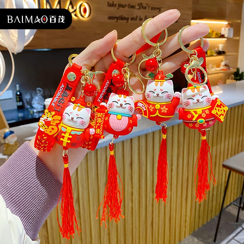 Móc Khóa Hình Mèo May Mắn Dễ Thương