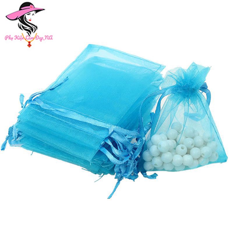 Túi vải voan có dây rút đựng quà, mỹ phẩm, trang sức size 7 x 9 cm
