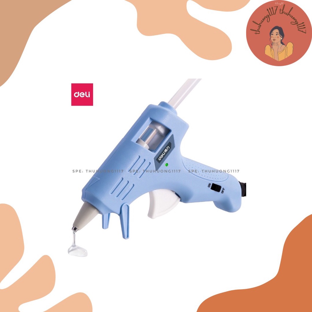 Súng Bắn Keo Nến Deli 20W - TẶNG KÈM KEO MÀU, An Toàn, Nhỏ Gọn, Dễ Sử Dụng