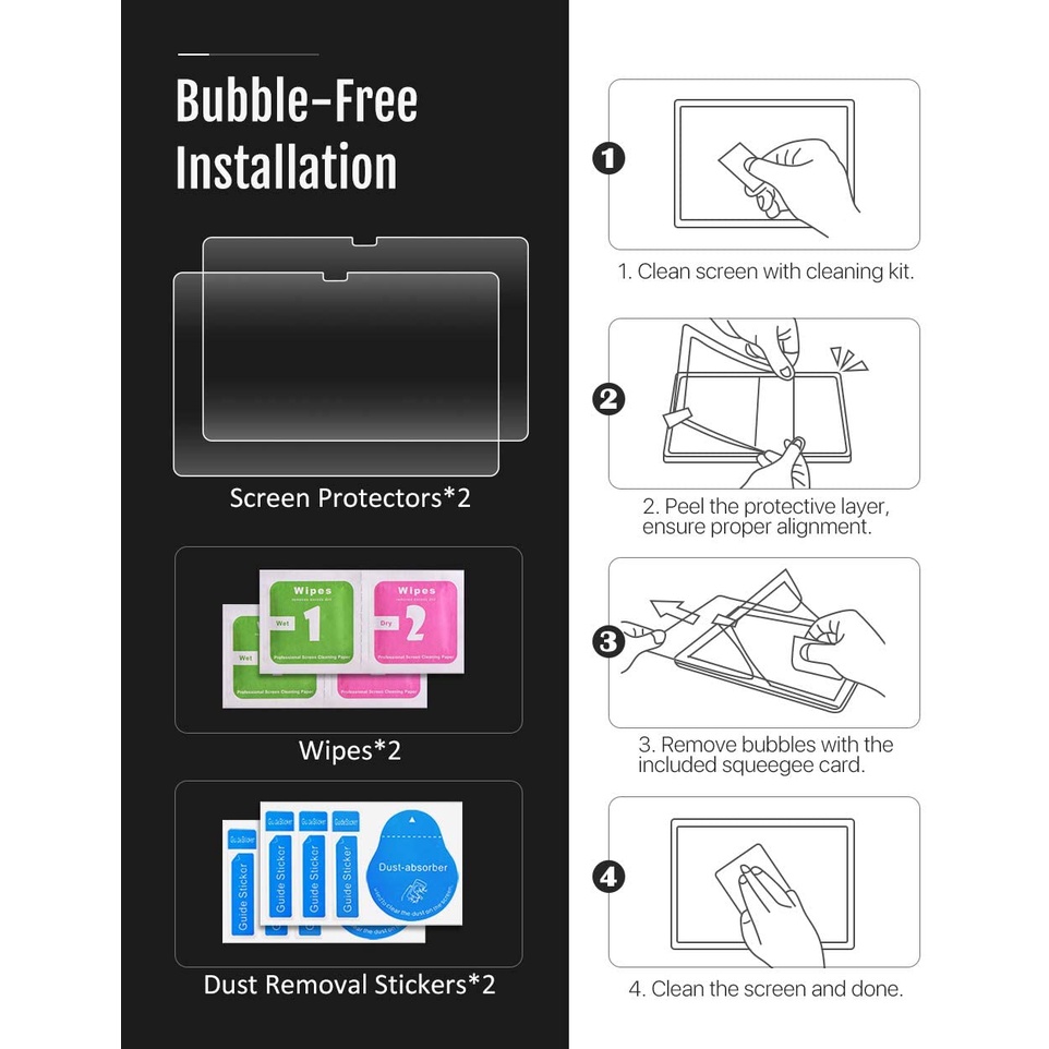 Set 2 kính cường lực 9h bảo vệ màn hình cho Samsung Galaxy Tab S7 11 &quot;&amp; S7 Plus 12.4&quot; 2020