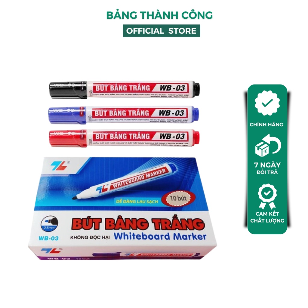 Combo 10 bút   viết bảng trắng nhiều màu