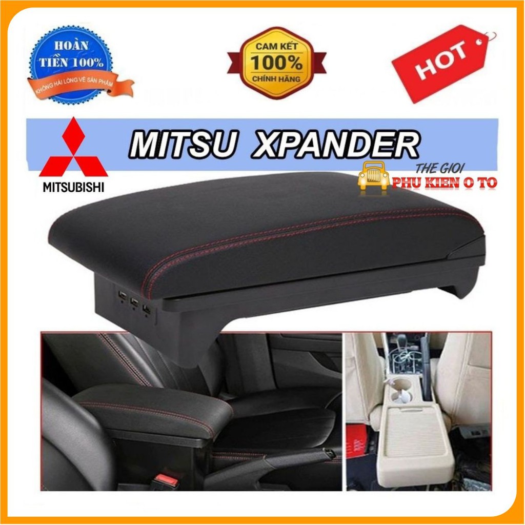 Hộp tỳ tay xe Mitsubishi XPANDER  cao cấp tích hợp 3 cổng USB lắp đặt dễ dàng