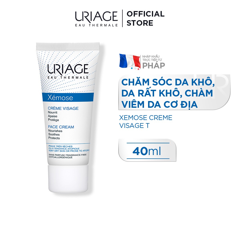 Kem mặt hỗ trợ điều trị da khô, viêm da cơ địa, chàm URIAGE XÉMOSE CRÈME VISAGE 40ml