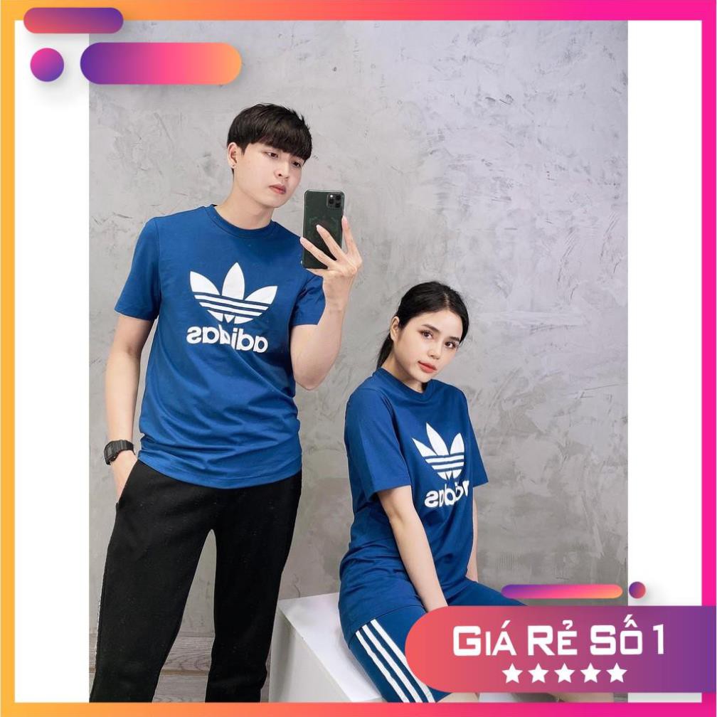 [ XẢ HÀNG ] (HÀNG XUẤT XỊN) Áo das xanh logo trắng 283 TREFOIL TEE MARINE BLUE 2021