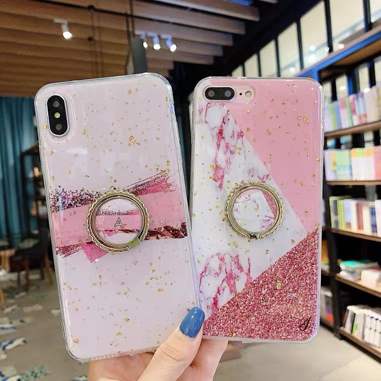 Ốp lưng, case điện thoại keo lưng cứng viền dẻo có móc cầm cho iphone 6/6plus/7plus/8plus,x/xsm