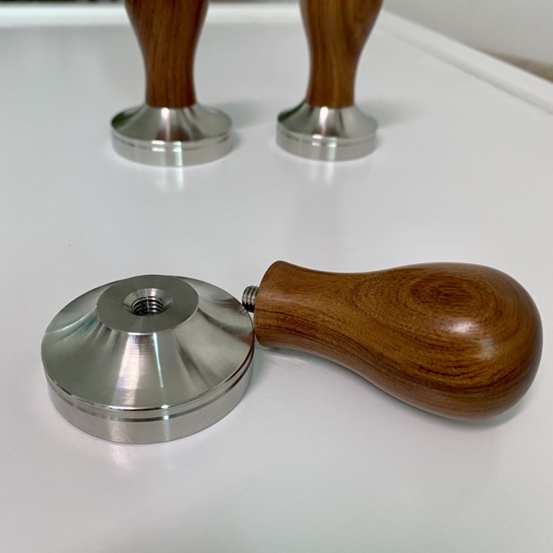 Tamper nén cà phê Inox 304 cán gỗ size 51/53/58