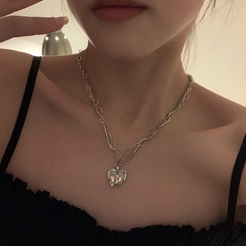 Vòng cổ Hình Trái Tim Phong Cách Thời Trang hip hop Ngọt Ngào