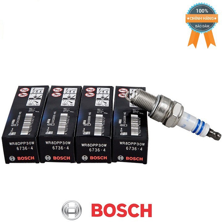 Bộ 4 bugi Bosch WR8DPP30W Platinum cho xe Toyota Zace1.8,Gentra, lamos....(đời 1998- 2003), Cheverret Spark(05-08)