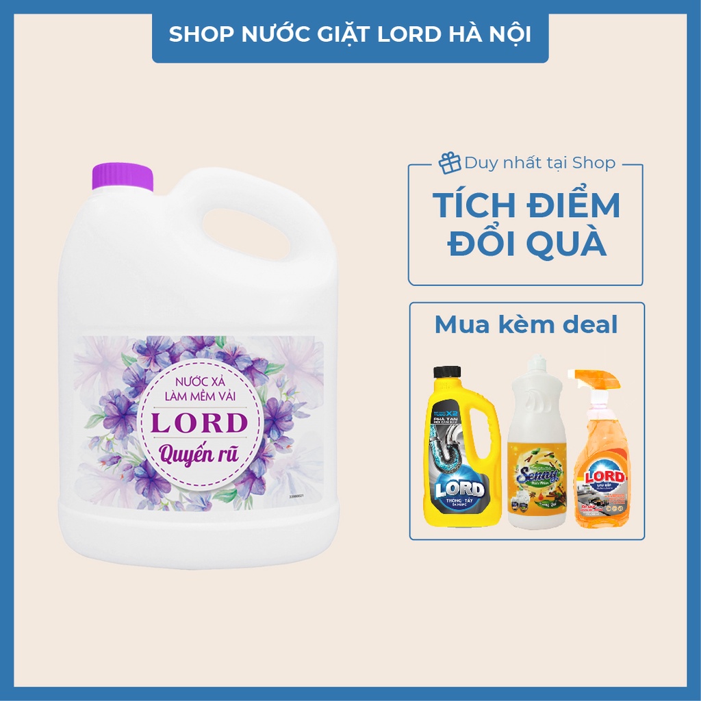 Nước xả vải Lord 3.8kg hương quyến rũ, nắng mai, đắm say