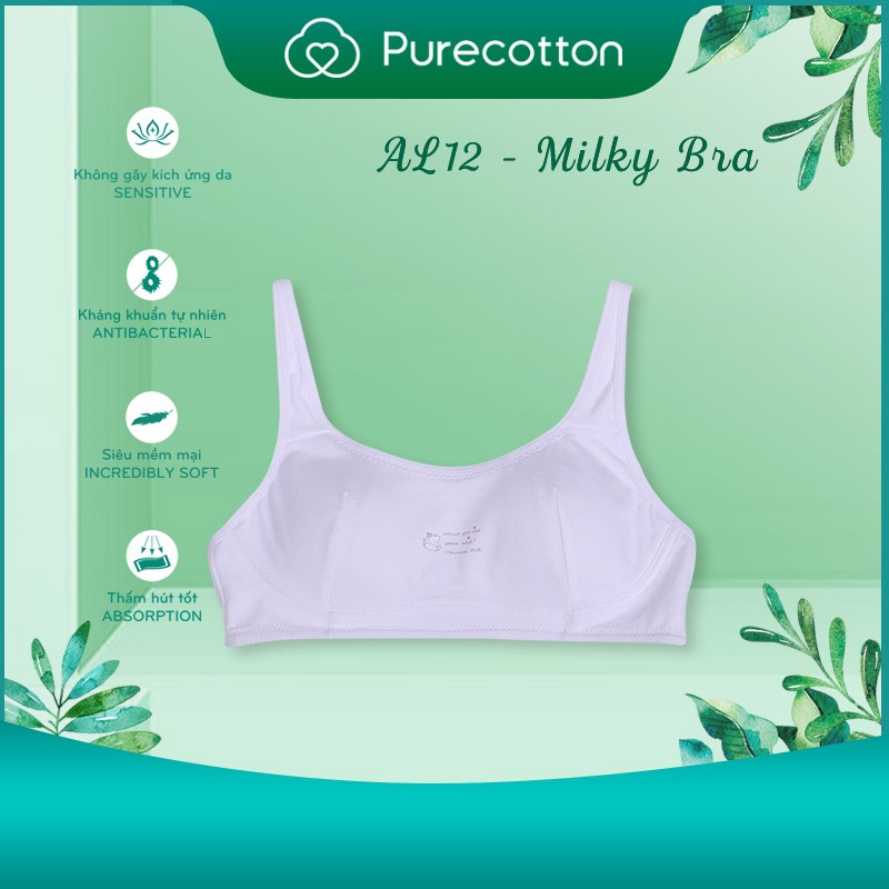 Áo lót học sinh Purecotton cho bé gái chất liệu cotton cao cấp kiểu dáng cài khuy không đệm PC015 | BigBuy360 - bigbuy360.vn