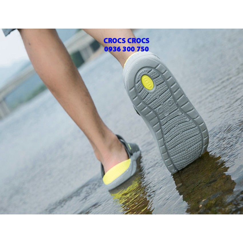DÉP SỤC C.ROC.S. LITERIDE CHO CẢ NAM VÀ NỮ MÀU XÁM LÓT VÀNG | BigBuy360 - bigbuy360.vn