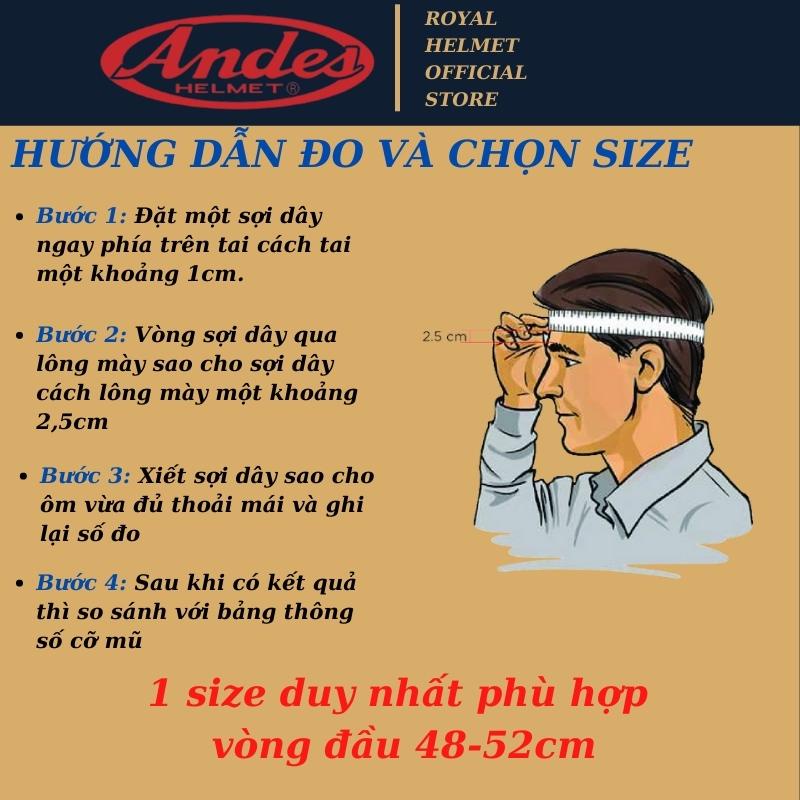 Mũ bảo hiểm Andes 108k có kính trẻ em từ 4-8 tuổi