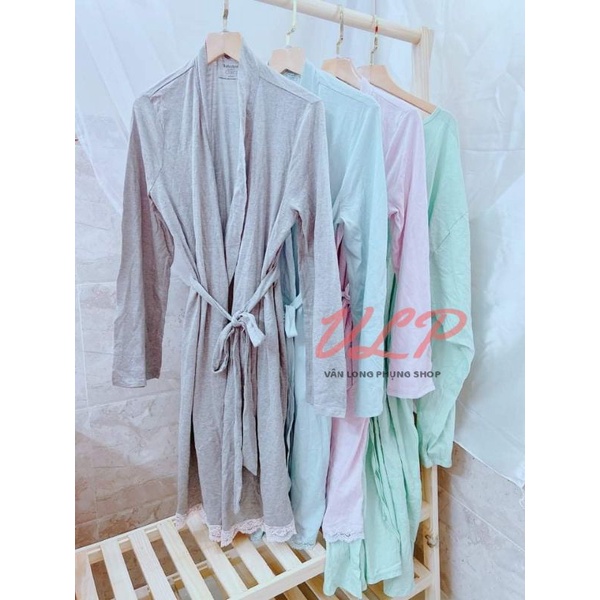 [BIGSIZE_95KG]_DN113_Áo choàng Cotton dài phối ren