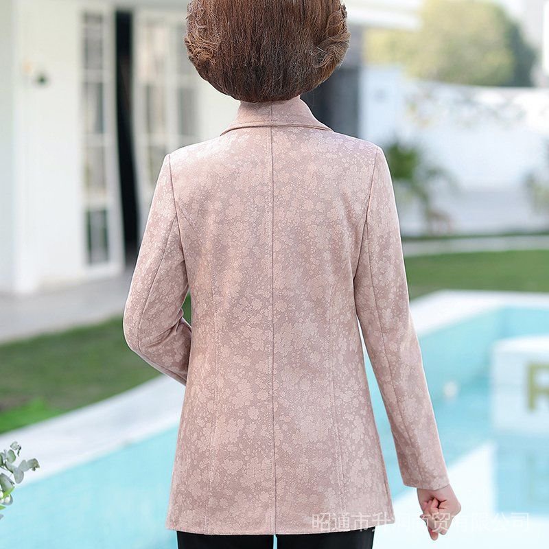 Áo Khoác Vest Dáng Ngắn Thời Trang Xuân Thu Mới Cho Nữ Trung Niên 40-50 Tuổi