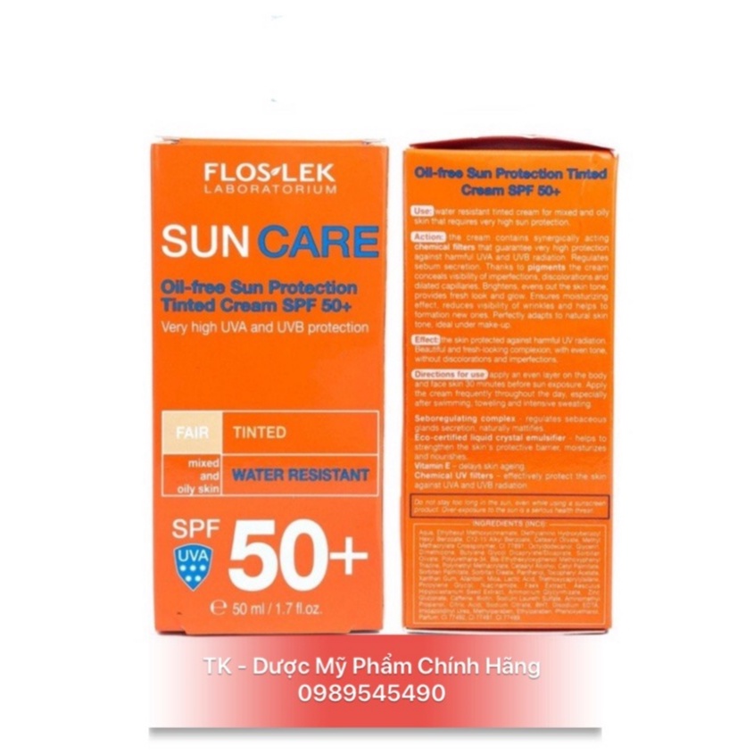 (CHÍNH HÃNG) Kem Chống Nắng Kiềm Dầu Floslek 50 SPF - 50ml