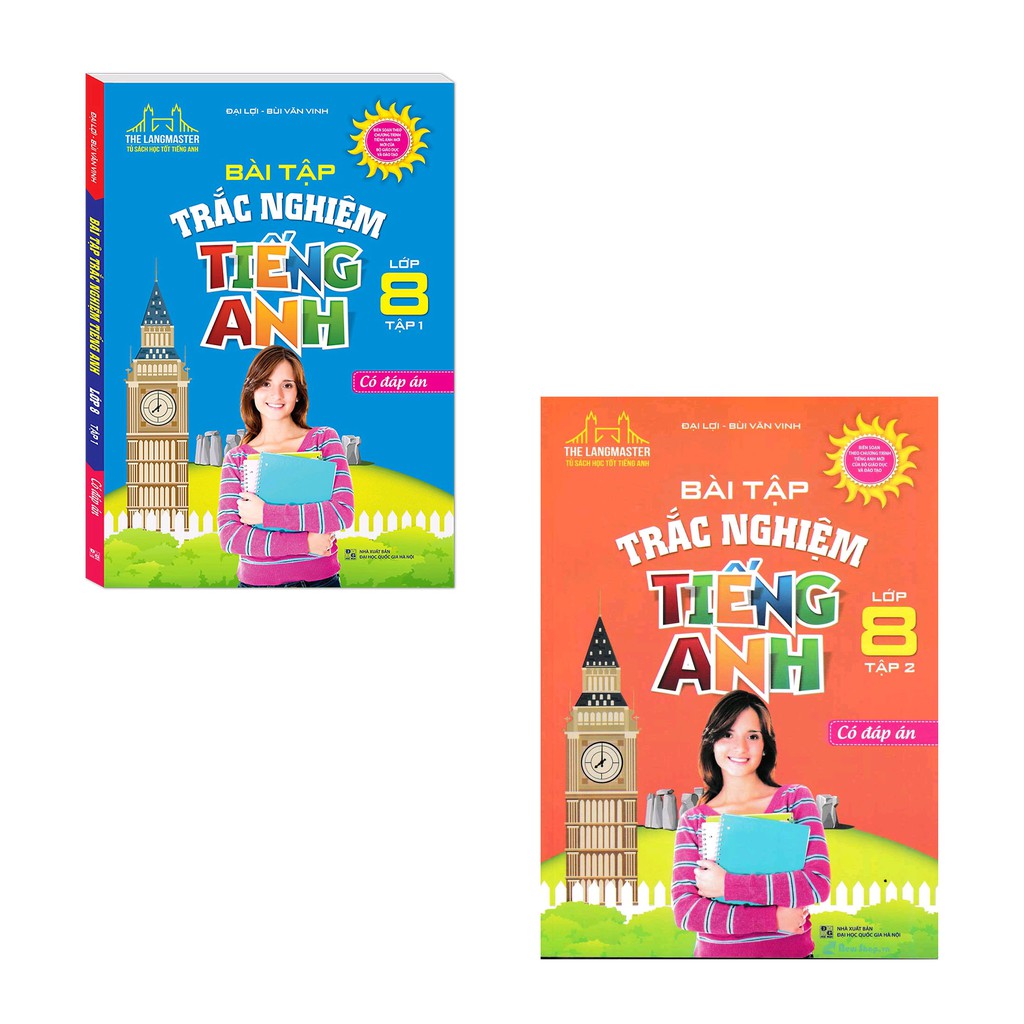 Sách Bài tập trắc nghiệm tiếng Anh lớp 8 - Có đáp án (Bộ 2 Tập)