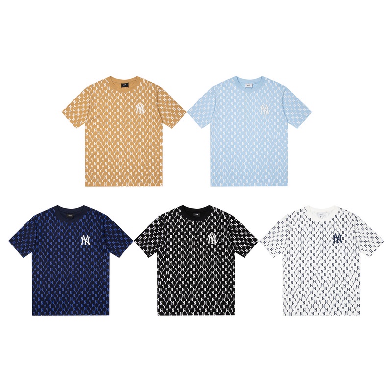 ❤❀  ❤ Áo Thun Cotton Tay Ngắn Thêu Họa Tiết MLB NY Thời Trang Cho Cặp Đôi