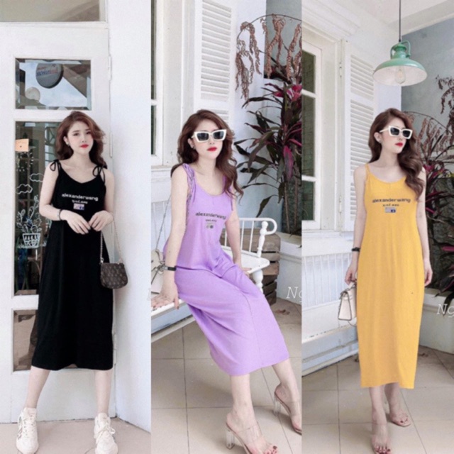 BÁN SỈ VÁY 2 DÂY COTTON WANG