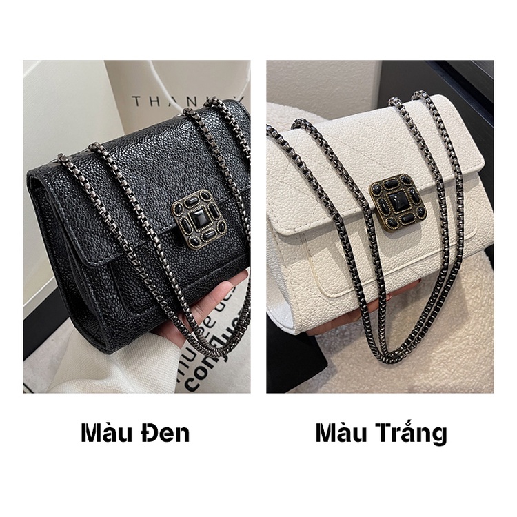 Túi xách nữ đẹp đeo chéo kẹp nách dây xích MUNGA chất liệu da cao cấp thời trang công sở đi làm đi chơi TMG07