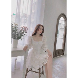 ĐẦM REN HOA CÚC NỔI bigsize (ảnh thật)