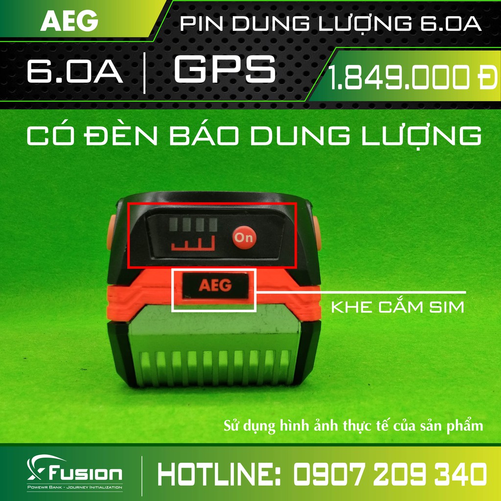 PIN AEG 6.0 GPS  /  BH 6 THÁNG