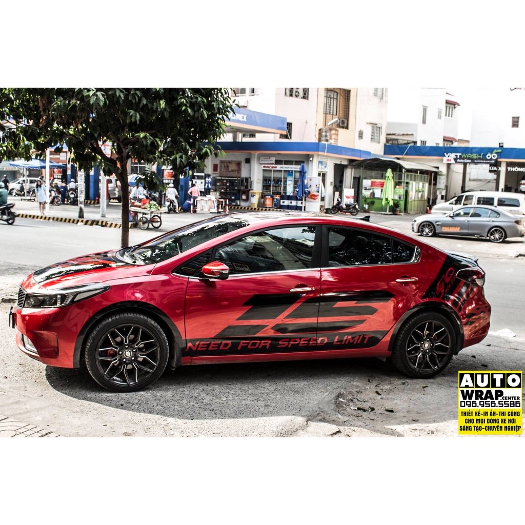 Tem họa tiết xe Cerato Need for Speed - Tem họa tiết ô tô Kia, tem dán sườn xe thể thao