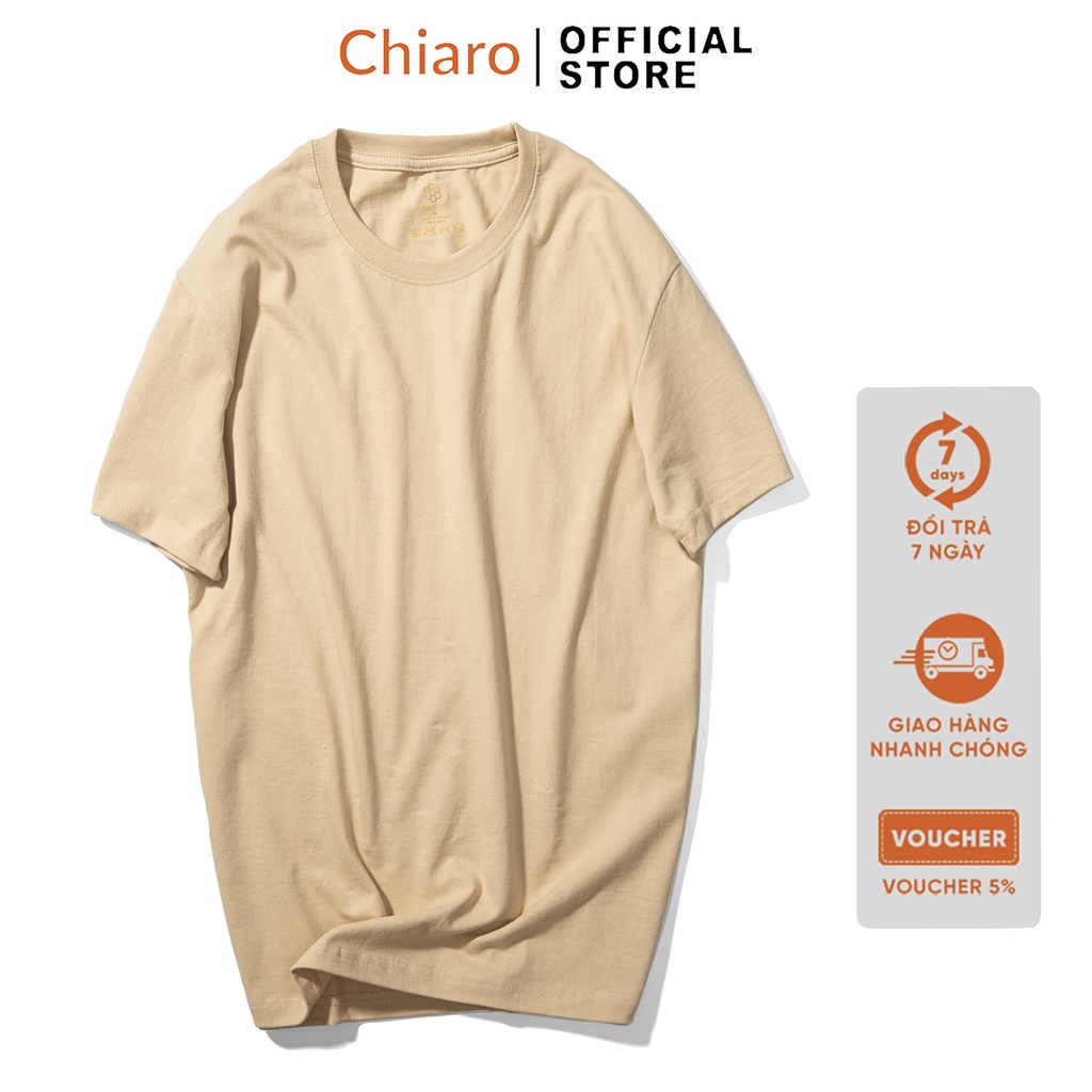 Áo thun unisex cổ tròn áo phông cotton Chiaro 5 màu trẻ trung, co giãn 4 chiều cao cấp | BigBuy360 - bigbuy360.vn