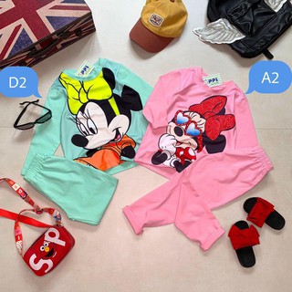SÉT BỘ THUN TAY DÀI BÉ GÁI HÌNH MICKEY,DONAL