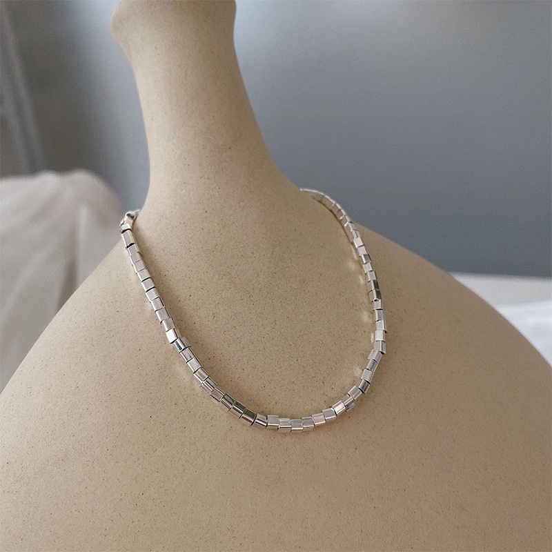 Vòng Tay Chuỗi Hạt Màu Bạc Phong Cách Hàn Quốc Thanh Lịch Cho Cặp Đôi