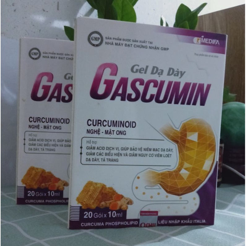 Gel dạ dày, Gascumin, Nghệ - Mật ong, với nguyên liệu NHẬP KHẨU ITALIA