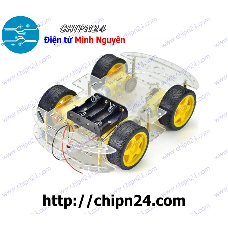 [1 pcs] Khung xe Robot 4 bánh 2 tầng