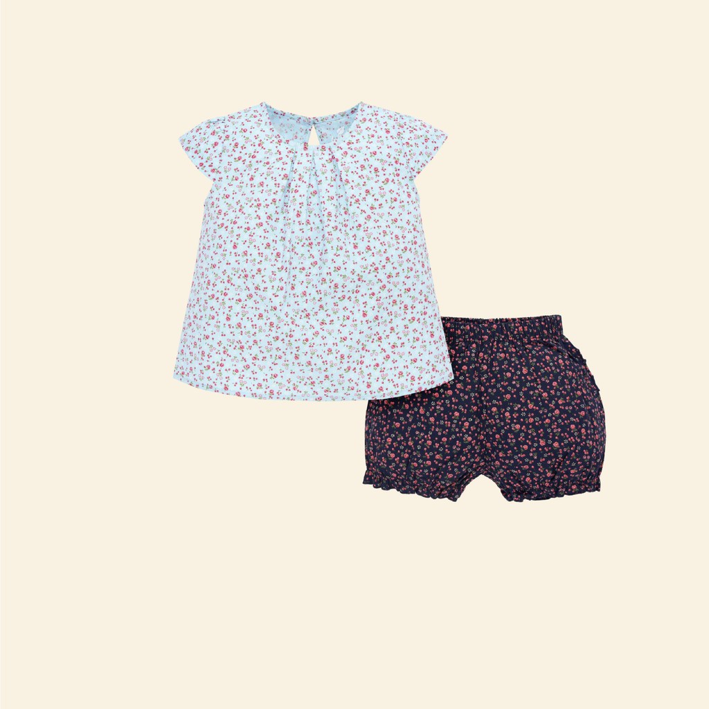 Bộ quần áo cộc tay chữ A bé gái Lullaby Poplin Summer 2020