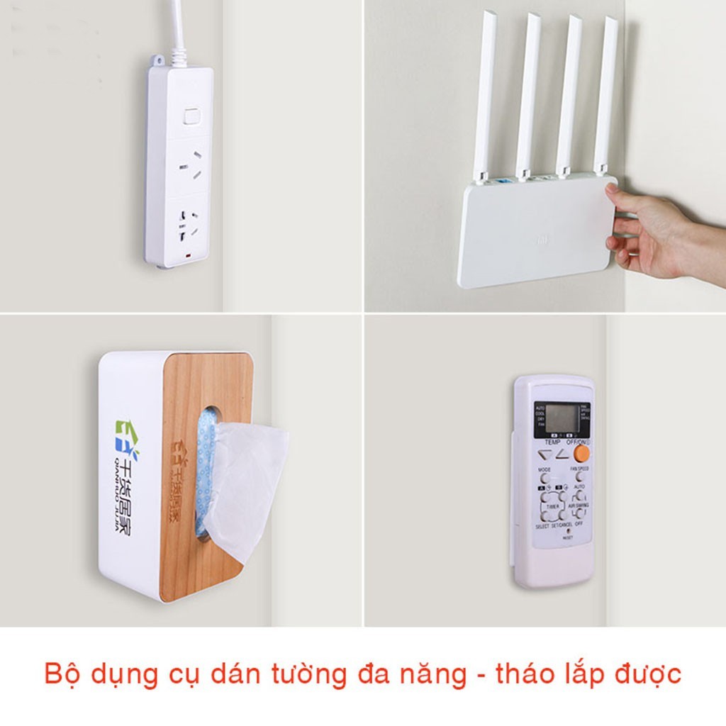 Giá đỡ dán tường treo ổ cắm điện Davia HT777, miếng dán tường treo ổ điện