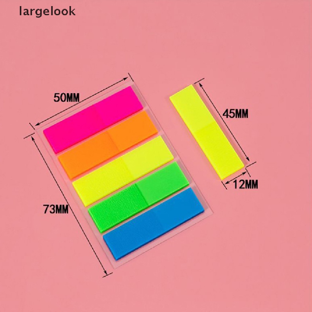 Bộ 100 Tờ Giấy Ghi Chú Tự Dính Màu Dạ Quang ♨Nóng Bỏng