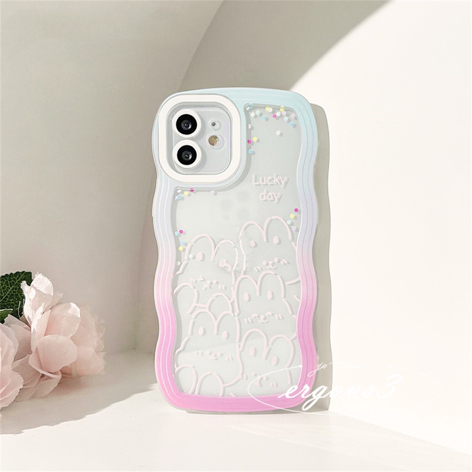 Ốp Điện Thoại Mềm Họa Tiết Thỏ Gợn Sóng Đơn Giản Cho iPhone 14 13 12 11 Pro Max SE2020 X XR Xs Max 7 8 Plus