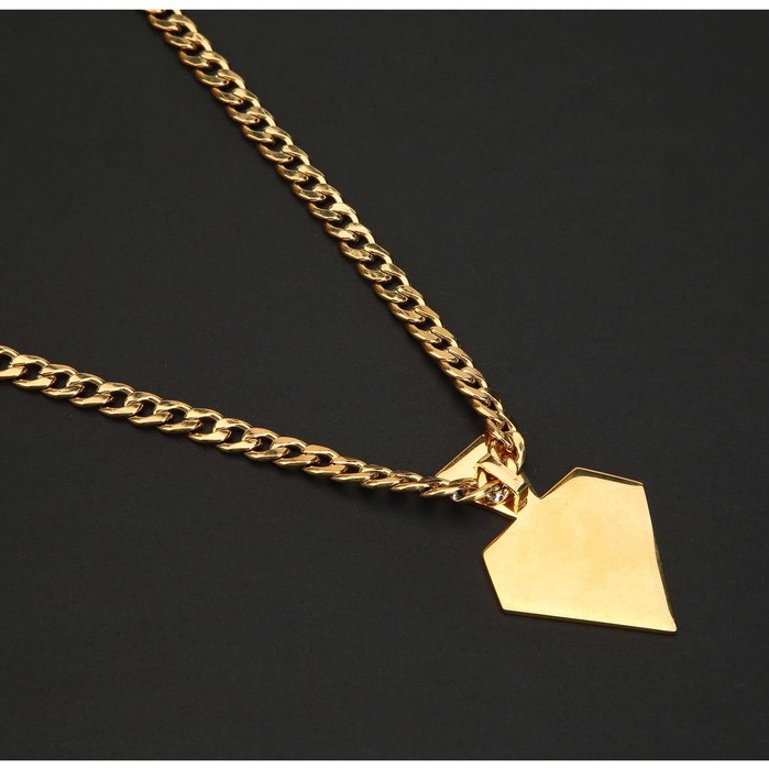 Free Fire Necklace Diamond Pattern Golden Cool Hip Hop Funky Punk 130cm Tail Chain