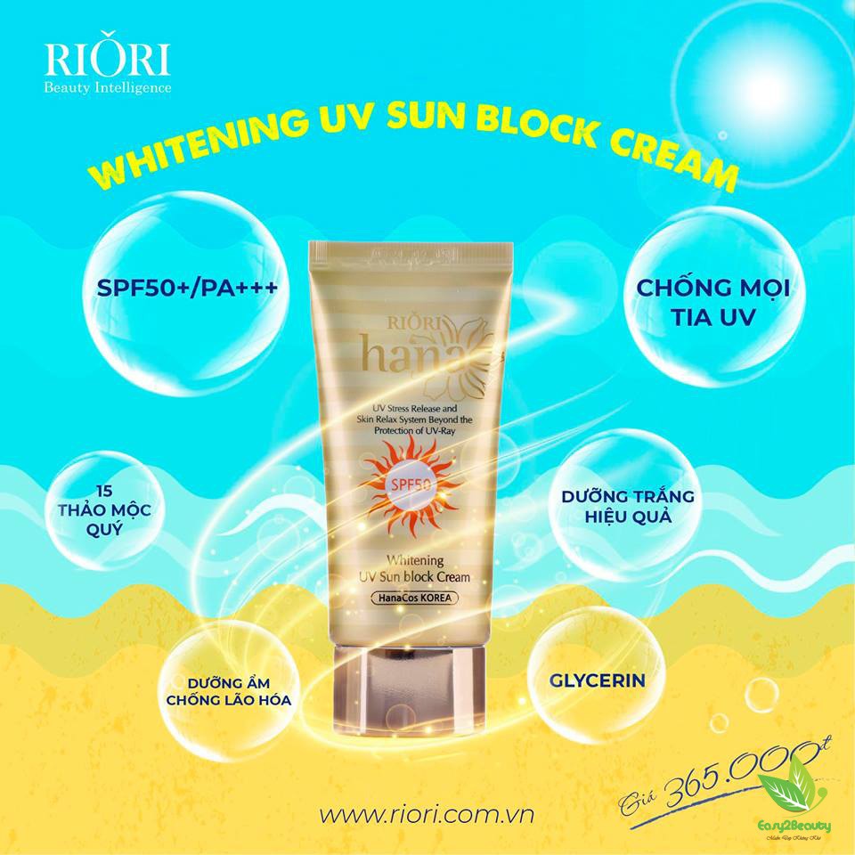 Kem Chống Nắng Whitening UV Sun Block Cream RIORI 50g