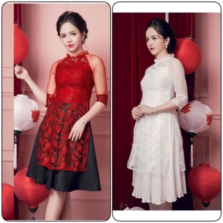 Set áo dài cách tân + Váy xô dập