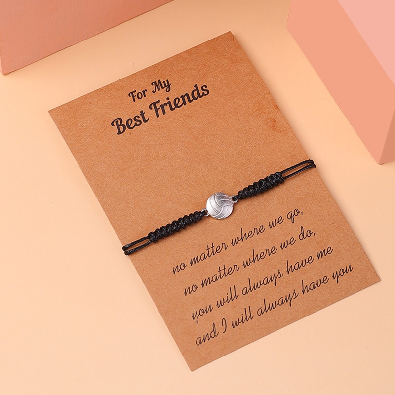 Vòng Đeo Tay Dây Bện Gắn Quả Bóng Chuyền Có Charm Dành Cho Nam Nữ Thanh Thiếu Niên Chơi Thể Thao