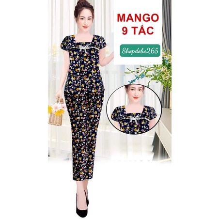 Đồ bộ nữ,đồ ngủ mặc nhà lửng 9 tấc vải lụa mango cao cấp BL 57 họa tiết hoa nhí siêu cưng size 45-65kg.