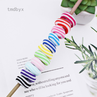 Tmdbyx Dây thun buộc tóc bằng cao su tre họa tiết kẻ sọc hoặc trơn nhiều màu