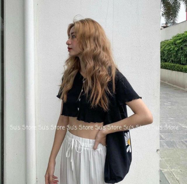 (ẢNH THẬT) Big size Áo croptop cúc trước cài siêu xinhhhh A22