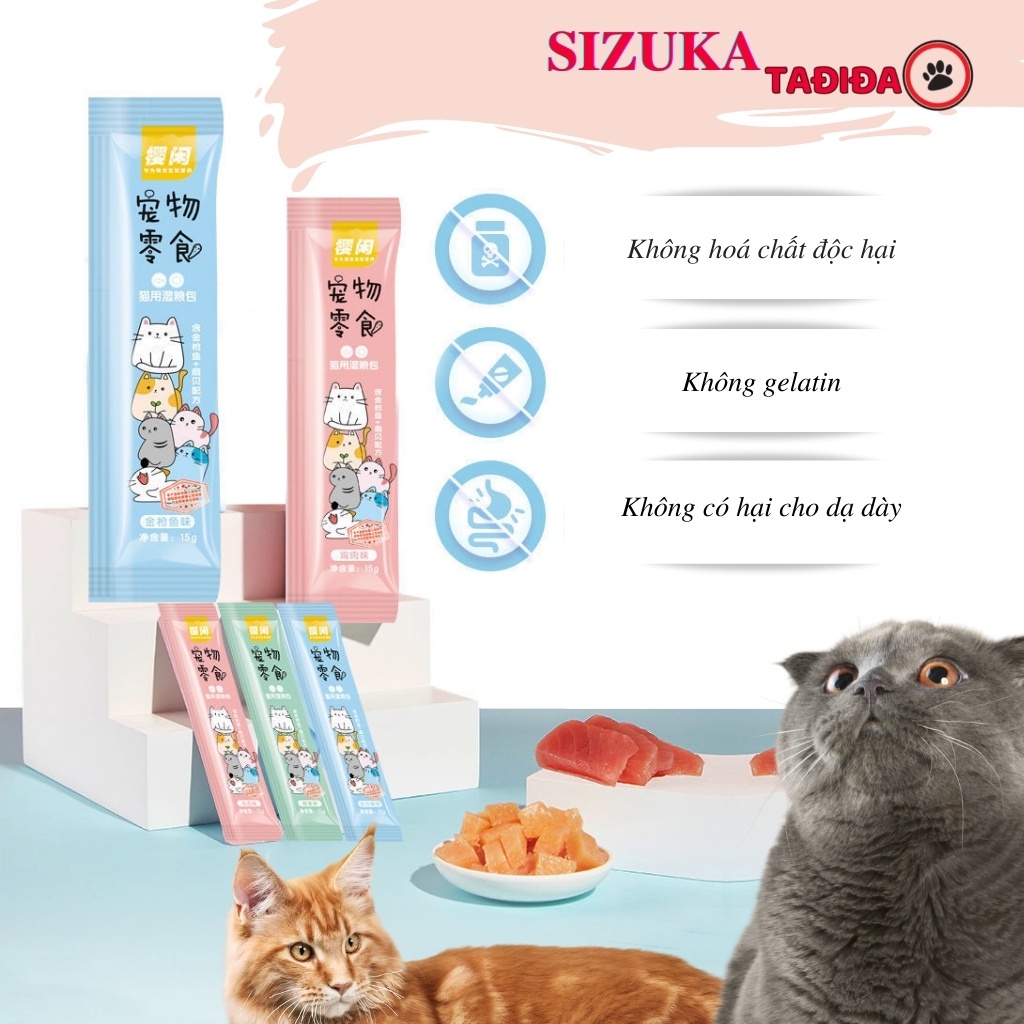 Súp thưởng cho Mèo Shizuka , Thức ăn cho Mèo đầy đủ dinh dưỡng - Tadida Pet