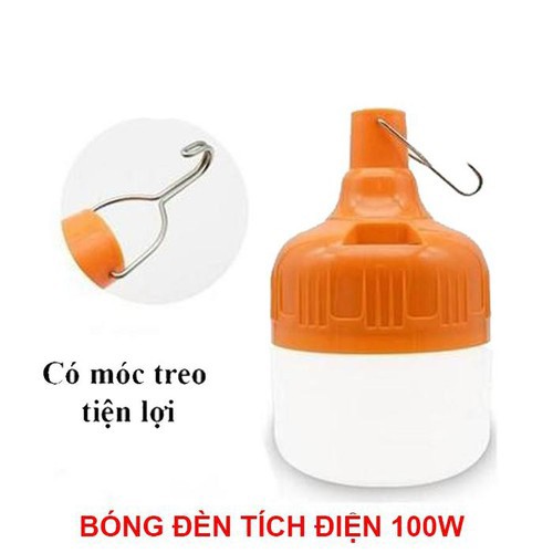 Bóng đèn tích điện 100W sạc tích điện có móc treo