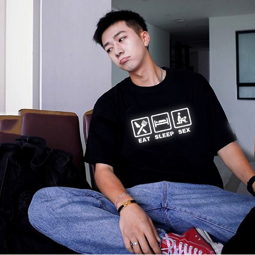 Áo phông nam nữ phản quang SÁNG - ĂN - CHƠI unisex form rộng tay lỡ - áo thun 360 basic siêu đẹp