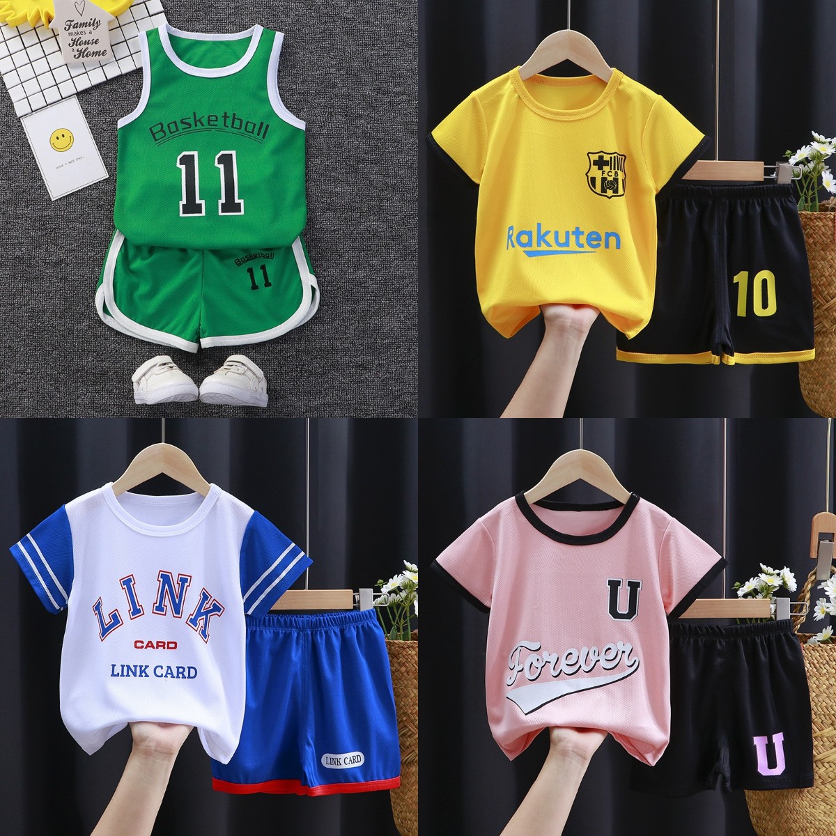 90-160cm Kids Clothes Boy Sleeveless Sport Vest+Shorts Summer Baju Baby Tracksuit Comfort Breathable Boy Suits