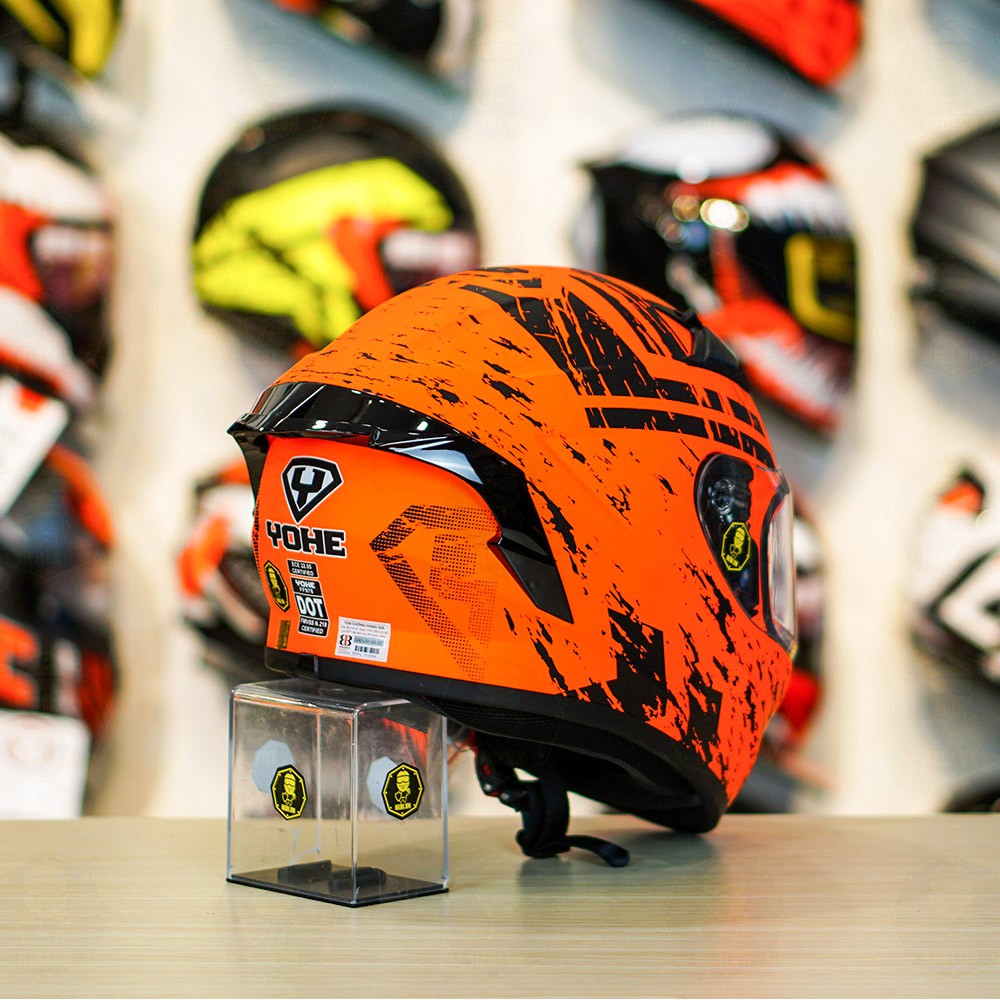 Nón Fullface Yohe 978 Plus Đen Cam Nhám